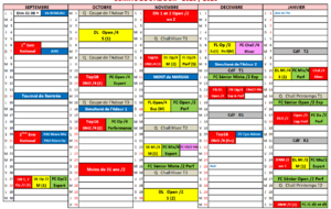 Calendrier ADOUR 2025-2026